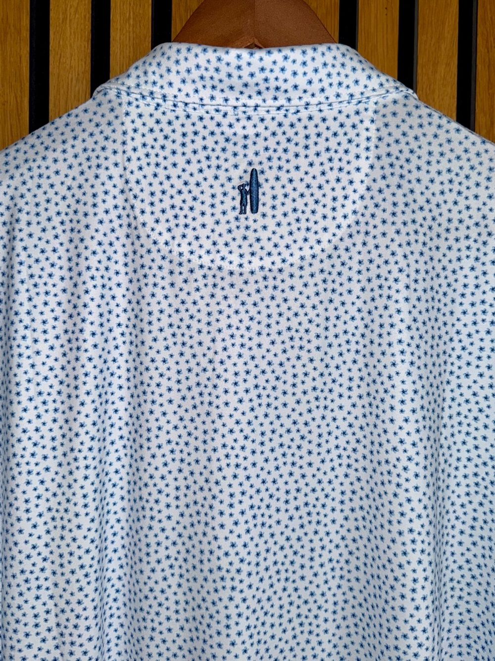 johnnie-O "Plumeria" Featherweight Polo in Tide Blue Micro-Floral - NWT - Picture 6 of 11